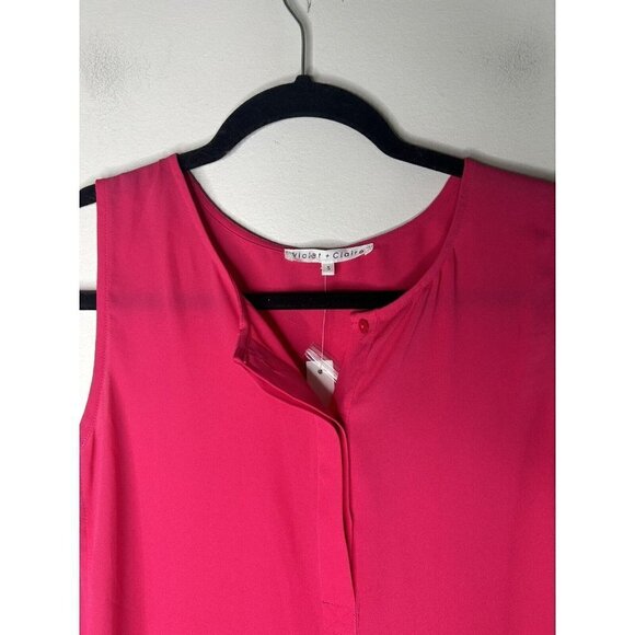 Violet + Claire Blouse Sleeveless Tank Pink V Neck Size Small NWT - Picture 5 of 11